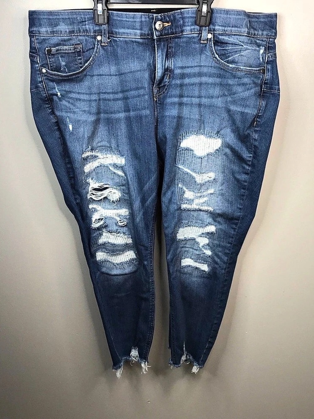 Torrid Bombshell Skinny Distressed Skinny Jeans in Blue Size 22XS